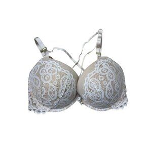 Victorias Secret Very Sexy Push Up Bra Lace Strappy Front Closure Size 34DDD